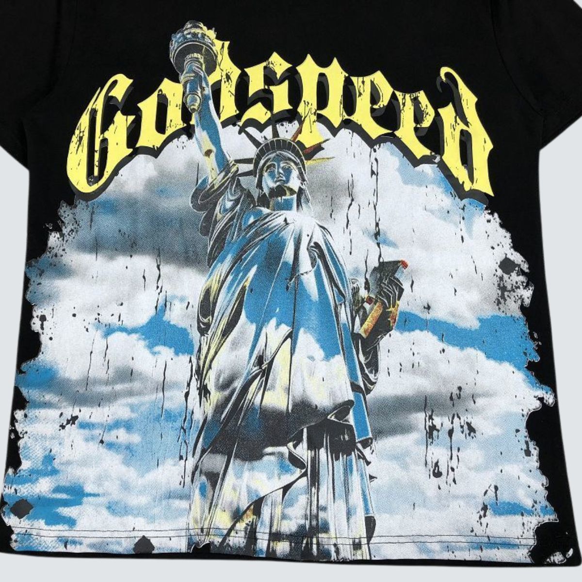 Camiseta Godspeed Statue Of Liberty Black