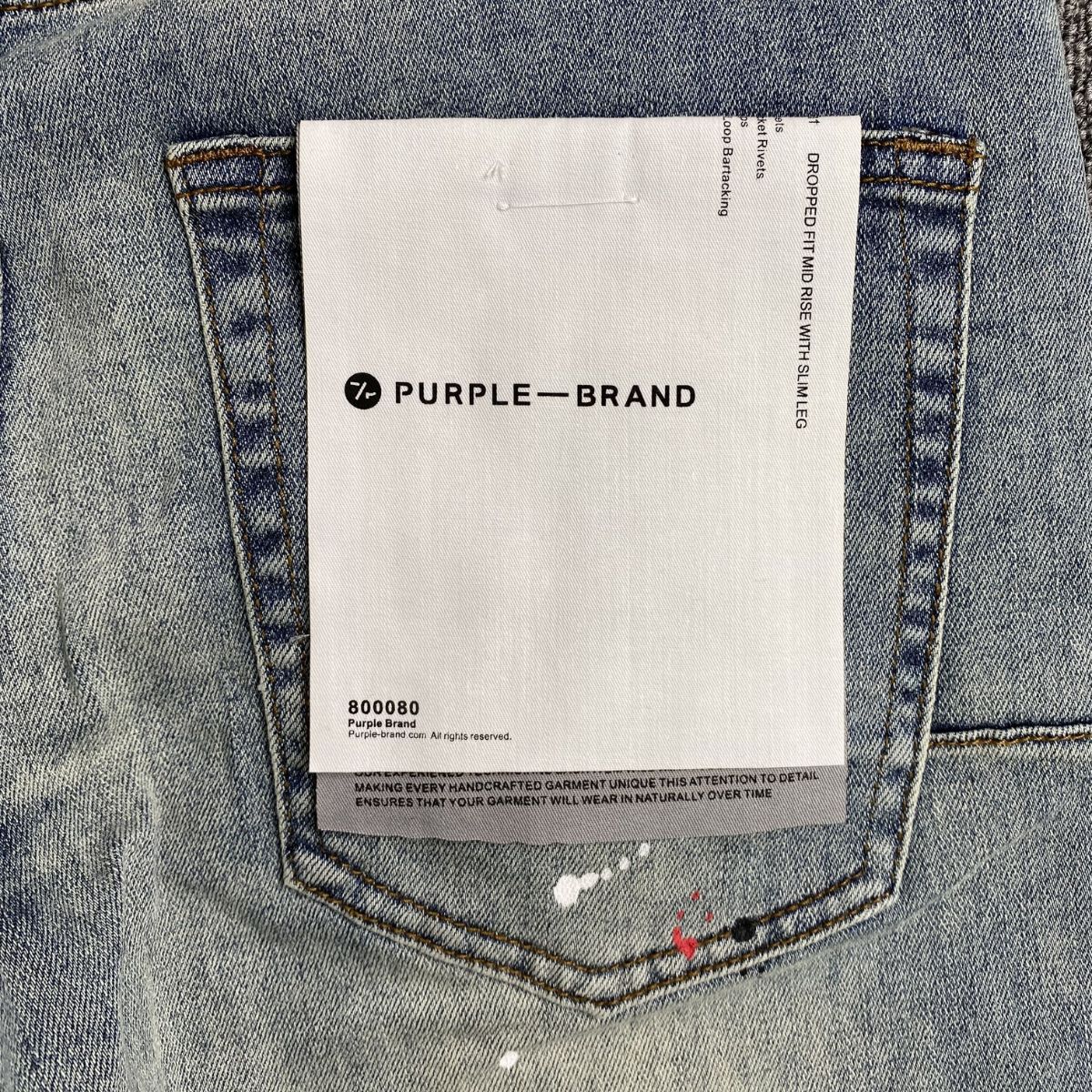 Purple Brand Jeans Blue With Colorful Splashes