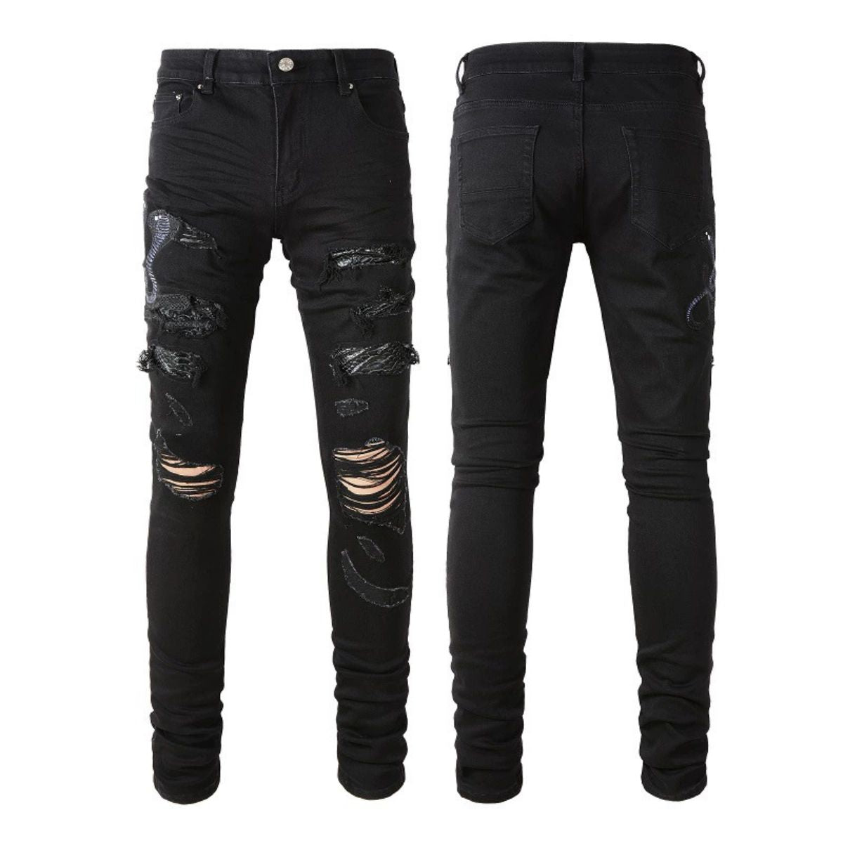Amiri Jeans Black Snake