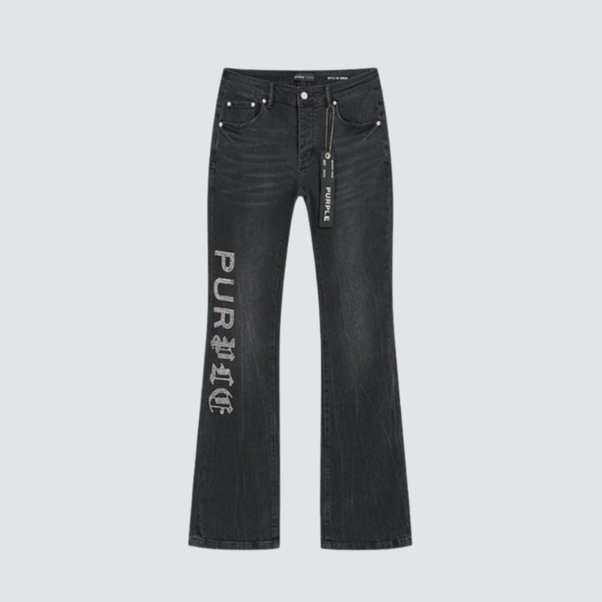 Purple Brand Jeans Flare Black Diamond Writing