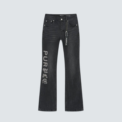 Purple Brand Jeans Flare Black Diamond Writing