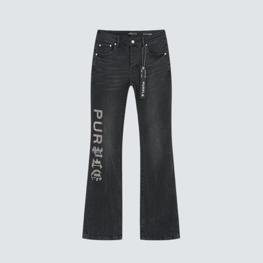 Purple Brand Jeans Flare Black Diamond Writing