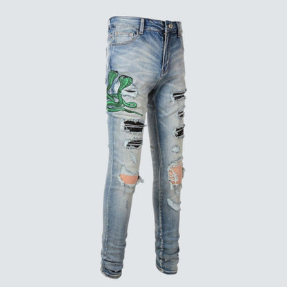 Amiri Jeans Blue Snake