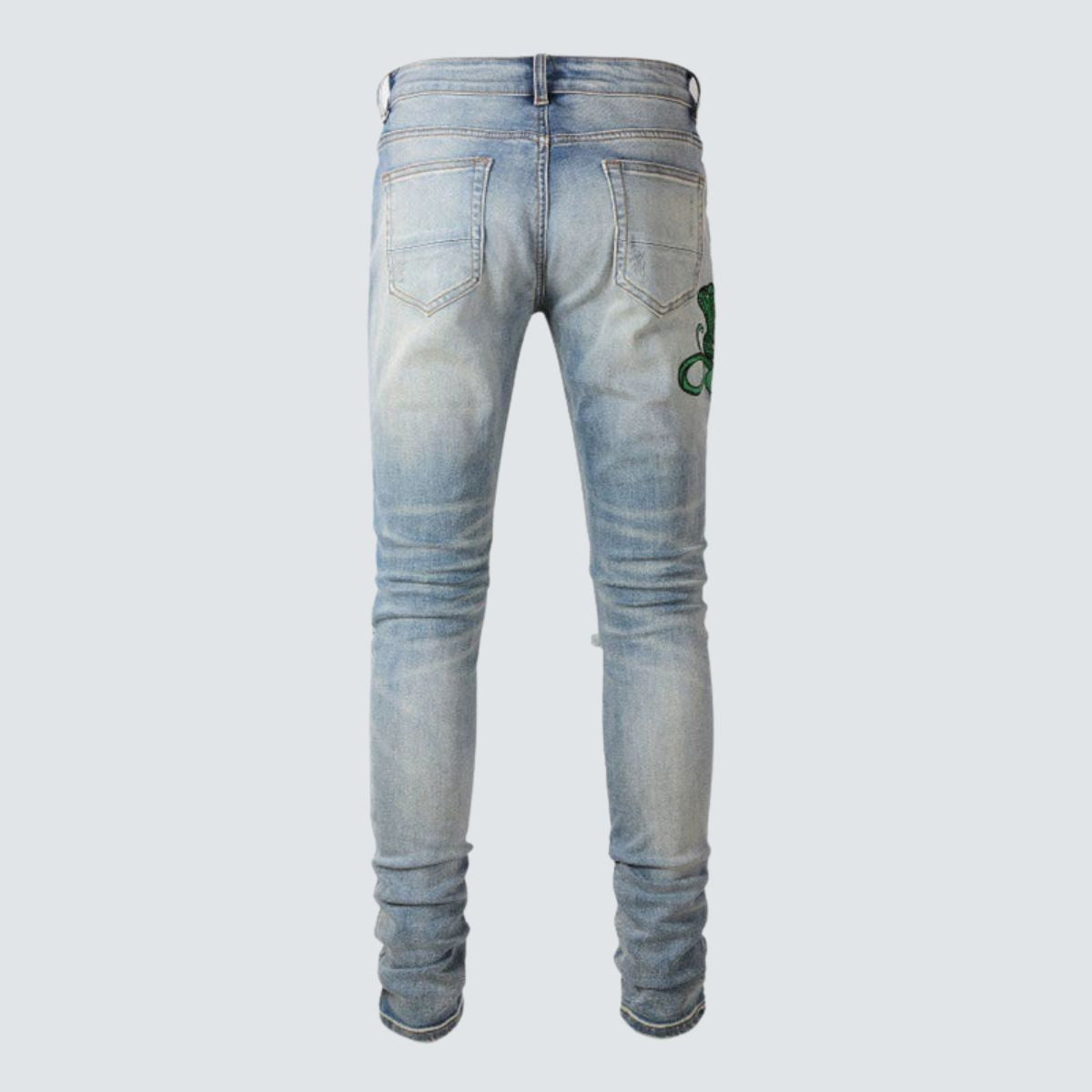 Amiri Jeans Blue Snake