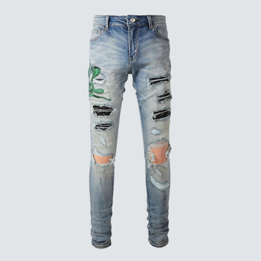 Amiri Jeans Blue Snake
