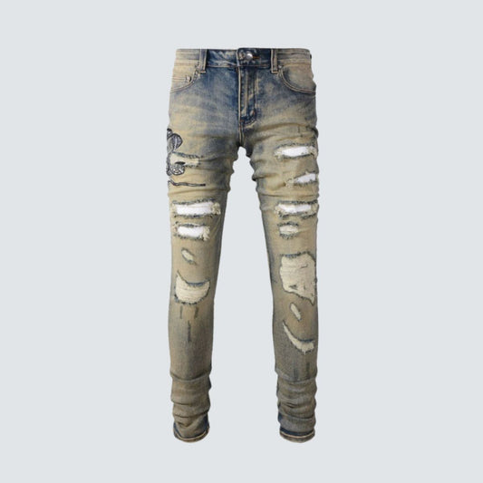 Amiri Jeans Blue Washed Snake