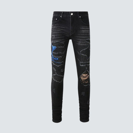 Amiri Jeans Black Snake Blue