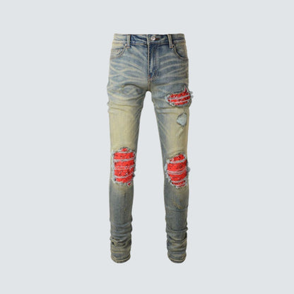 Slim Fit Jeans Flag Red