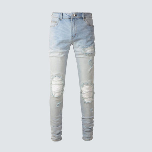 Slim Fit Jeans Light Blue And White