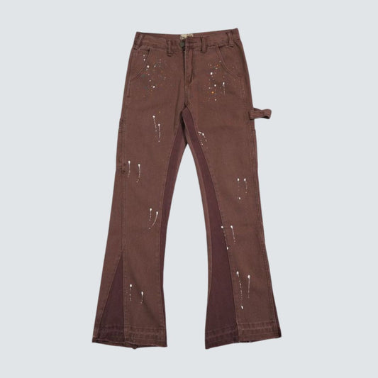 Gallery Dept Jeans Flare Brown Paint Splash
