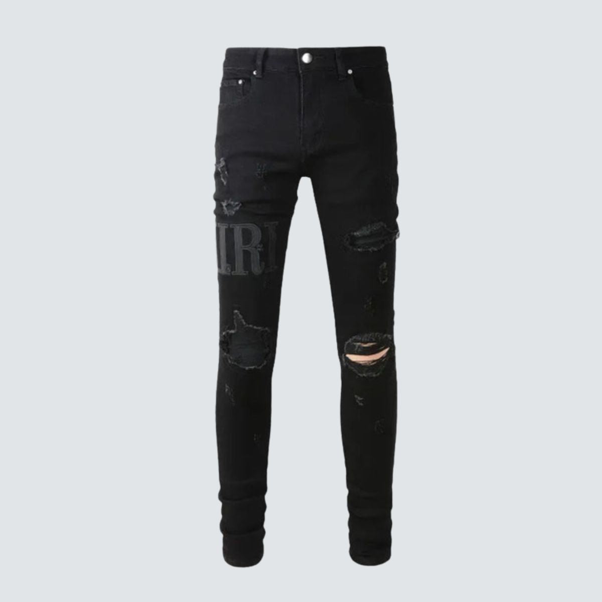 Amiri Jeans Black And Tears in Leather