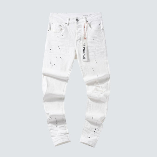 Purple Brand Jeans White Splash Black