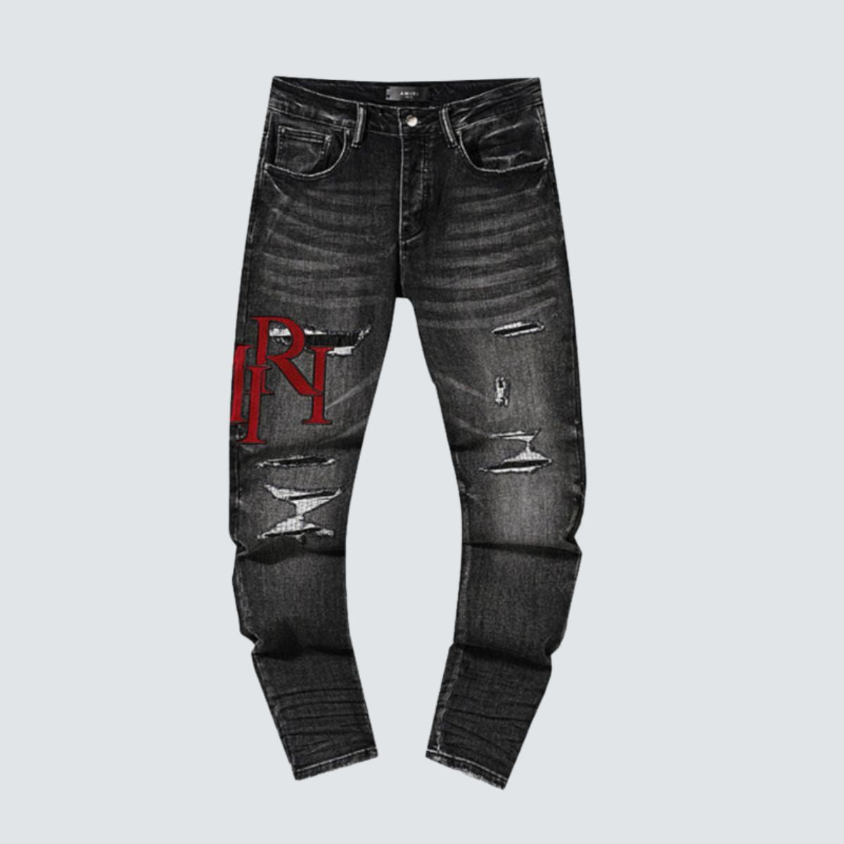 Amiri Jeans Black And Red