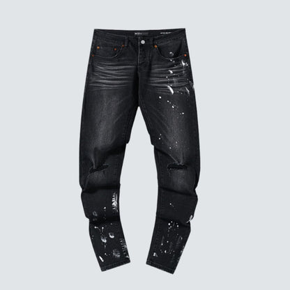 Purple Brand Jeans Black Splashes Of White Paint