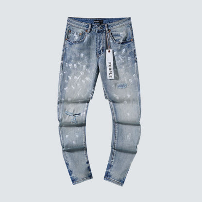 Purple Brand Jeans Navy Blue with Paint Splatters