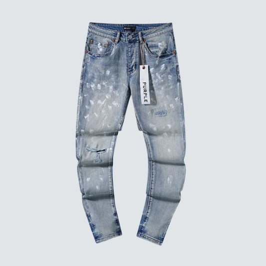 Purple Brand Jeans Navy Blue with Paint Splatters