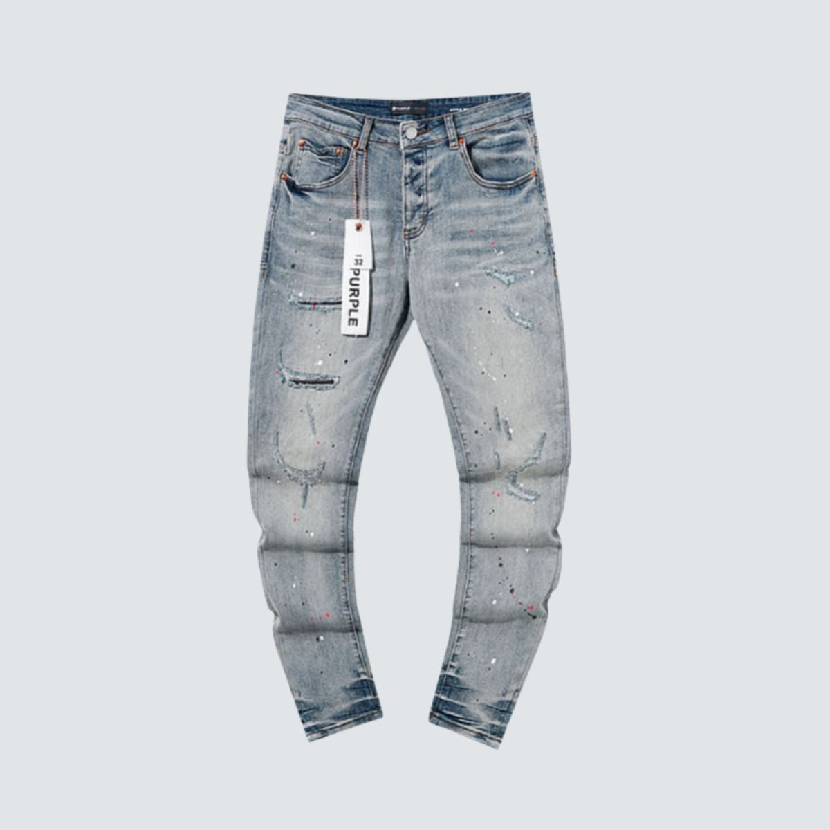 Purple Brand Jeans Blue With Colorful Splashes