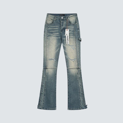 Purple Brand Jeans Flare Washed Blue