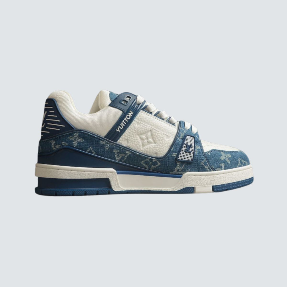Louis Vuitton Trainer Monogram Denim White Blue
