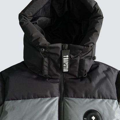 Jaqueta Puffer Trapstar Decoded Grey And Black