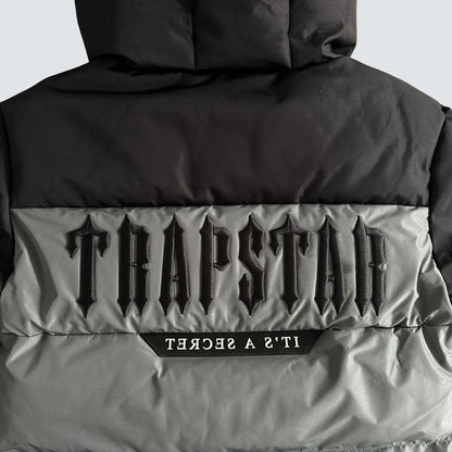 Jaqueta Puffer Trapstar Decoded Grey And Black