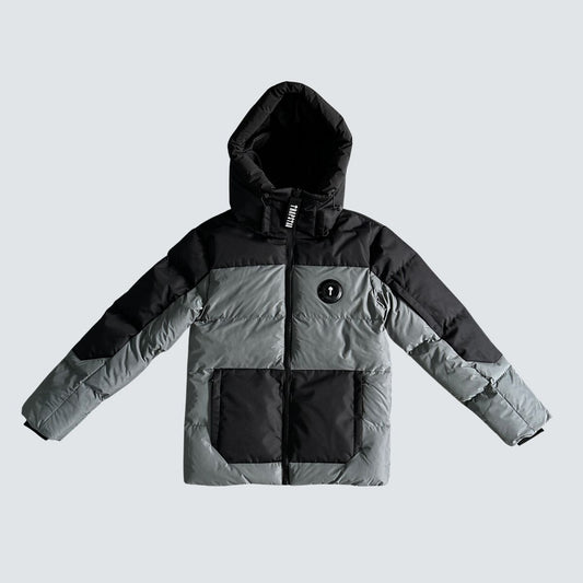 Jaqueta Puffer Trapstar Decoded Grey And Black