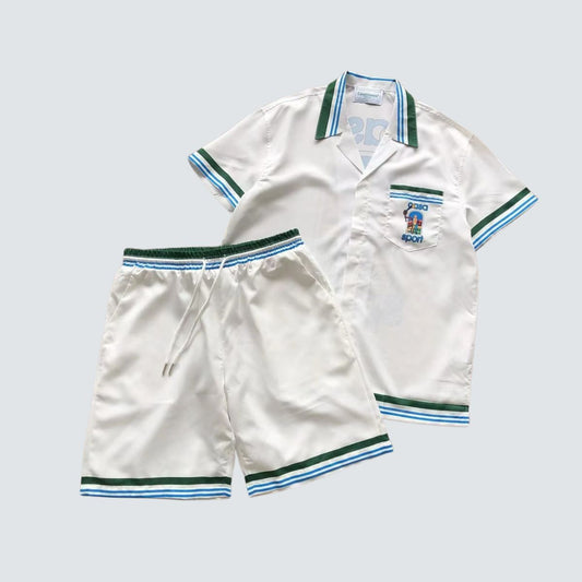 Conjunto Casa Blanca White And Green Blue