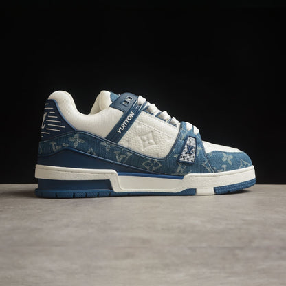 Louis Vuitton Trainer Monogram Denim White Blue