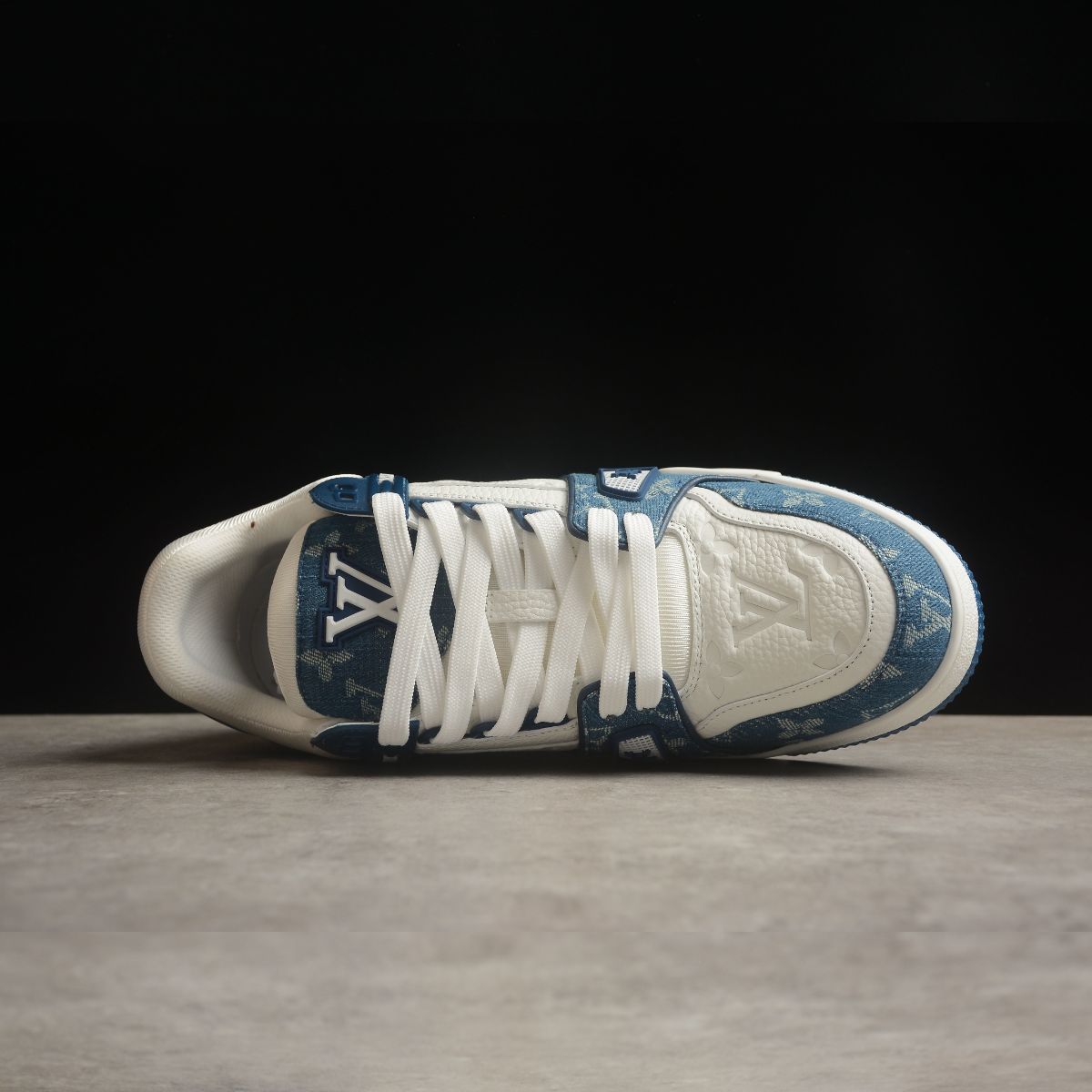 Louis Vuitton Trainer Monogram Denim White Blue