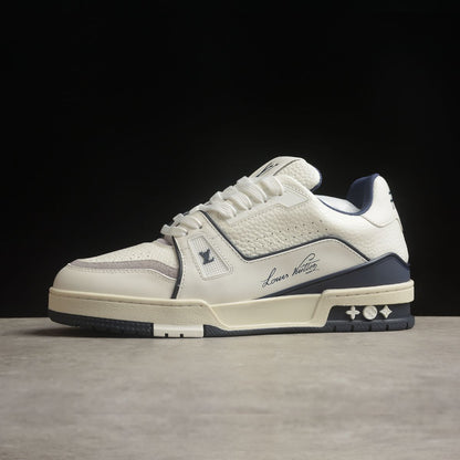 Louis Vuitton Trainer Monogram White And Dark Blue