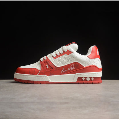Louis Vuitton Trainer Monogram White And Red