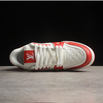 Louis Vuitton Trainer Monogram White And Red