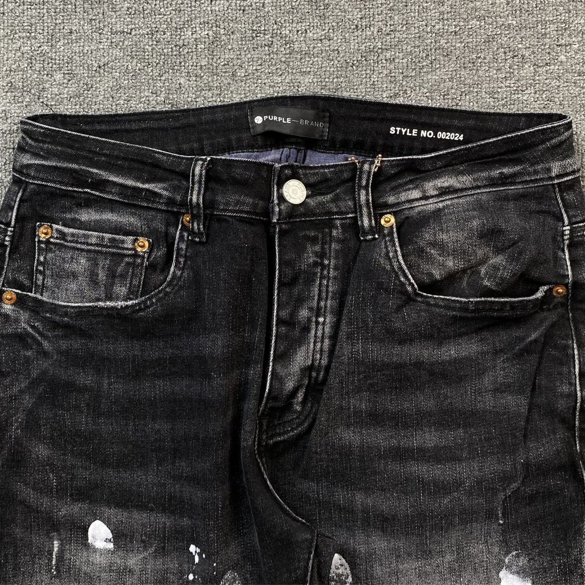 Purple Brand Jeans Black With Paint Splatters