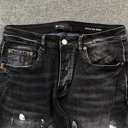Purple Brand Jeans Black With Paint Splatters