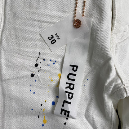 Purple Brand Jeans White With Colorful Splashes