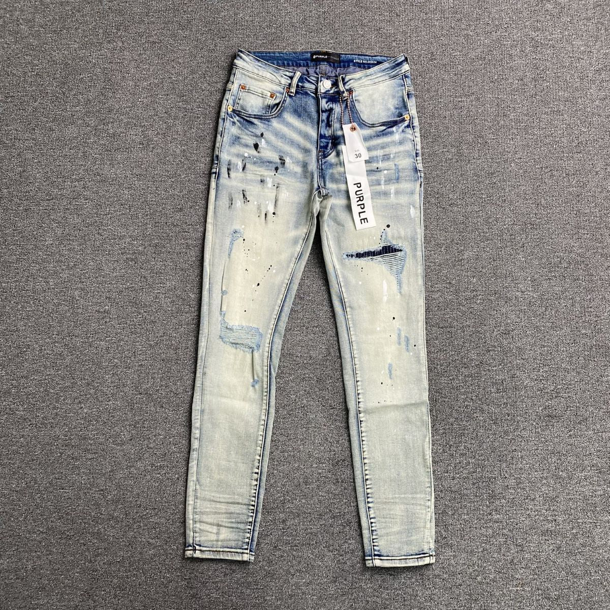 Purple Brand Jeans Blue Black Splashes