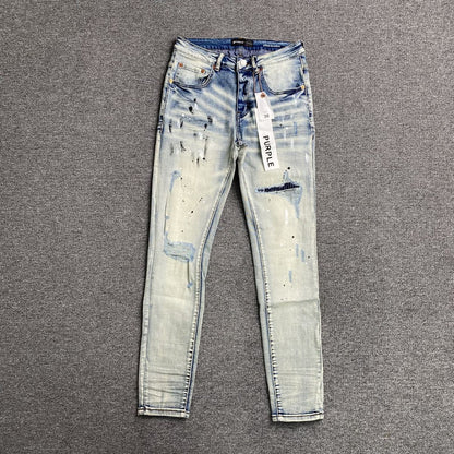 Purple Brand Jeans Blue Black Splashes