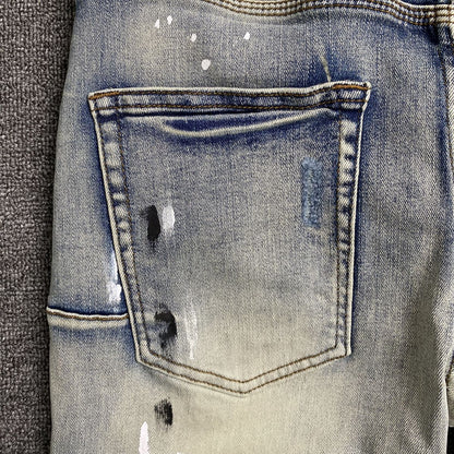 Purple Brand Jeans Blue Black Splashes