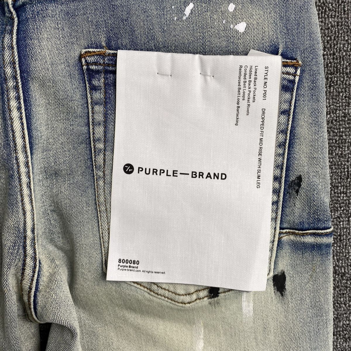 Purple Brand Jeans Blue Black Splashes