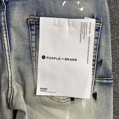 Purple Brand Jeans Blue Black Splashes