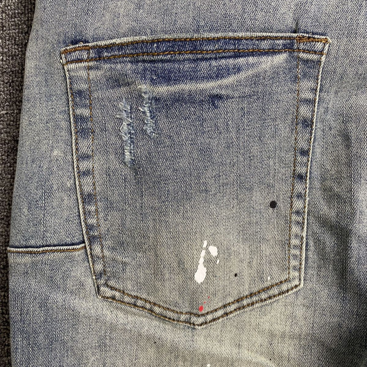 Purple Brand Jeans Blue With Colorful Splashes