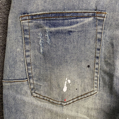 Purple Brand Jeans Blue With Colorful Splashes