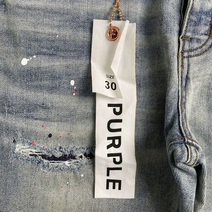Purple Brand Jeans Blue With Colorful Splashes