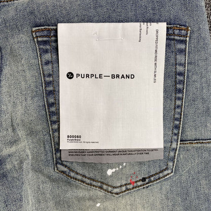 Purple Brand Jeans Blue With Colorful Splashes