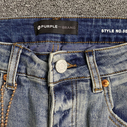 Purple Brand Jeans Blue With Colorful Splashes