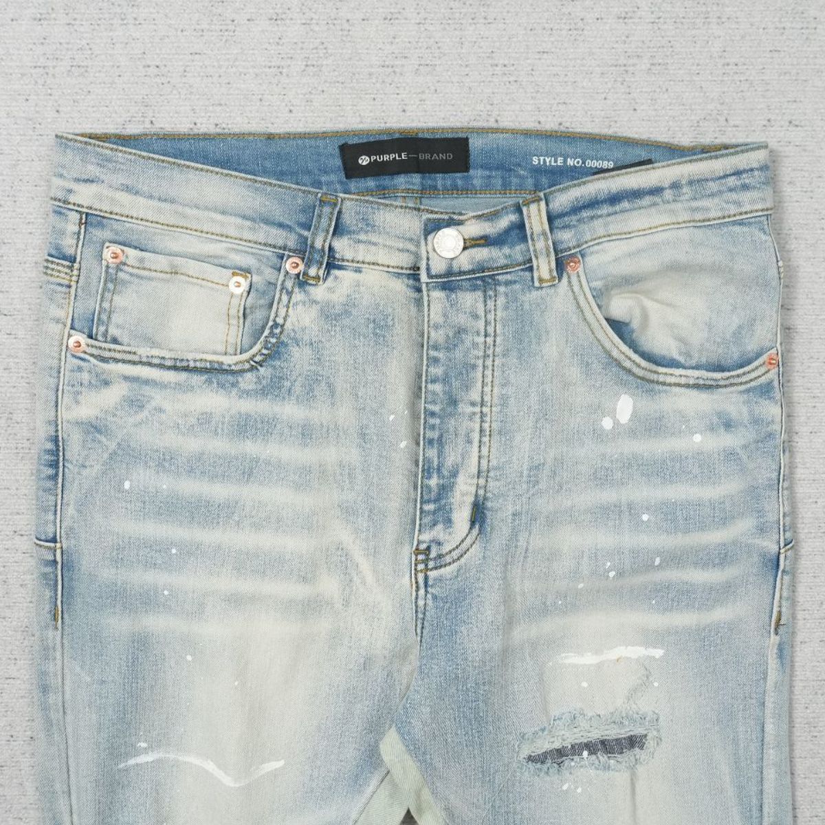 Purple Brand Jeans Flare Blue With White Splashes