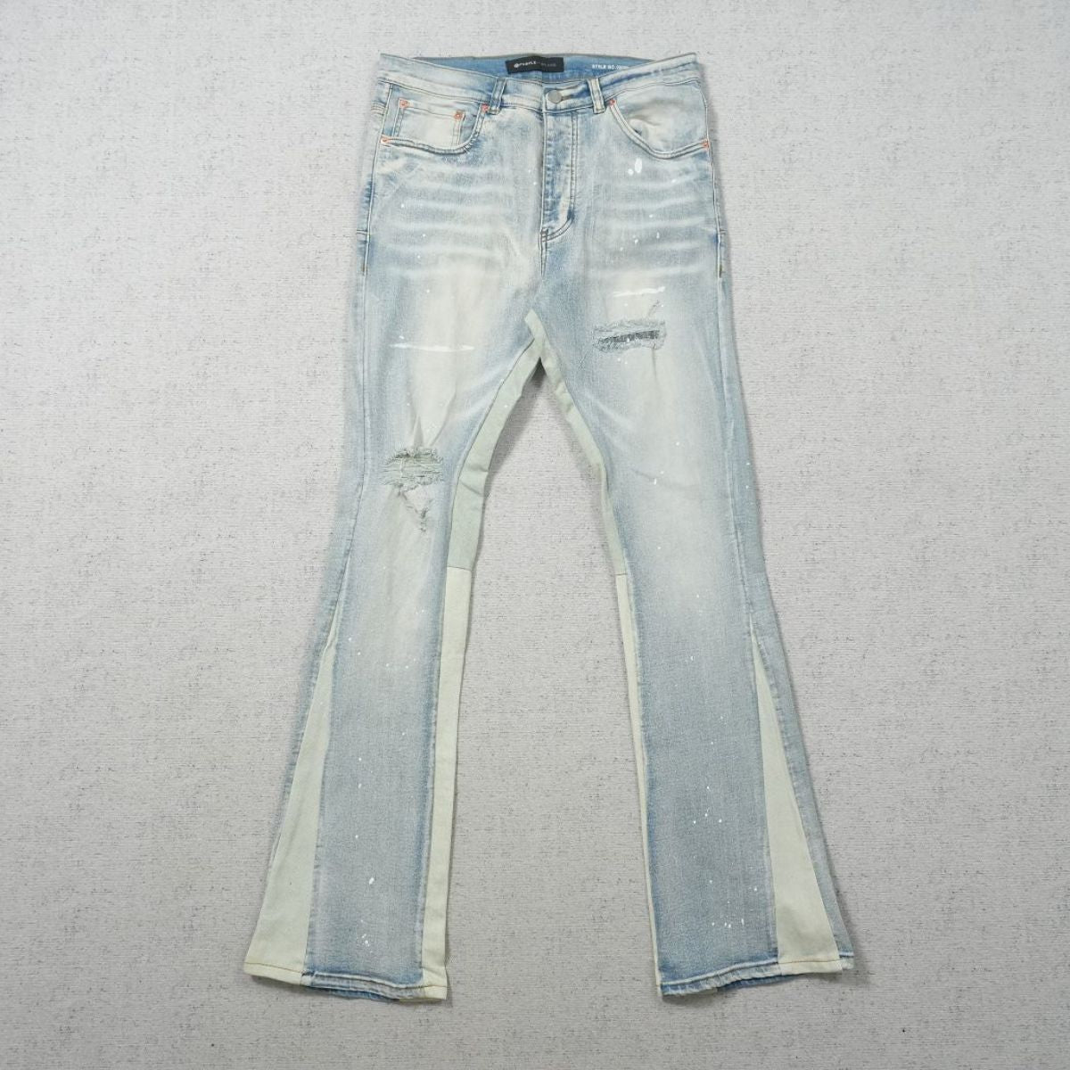 Purple Brand Jeans Flare Blue With White Splashes