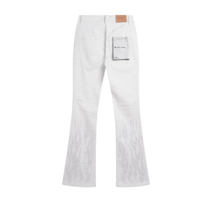 Purple Brand Jeans Flare White Fire