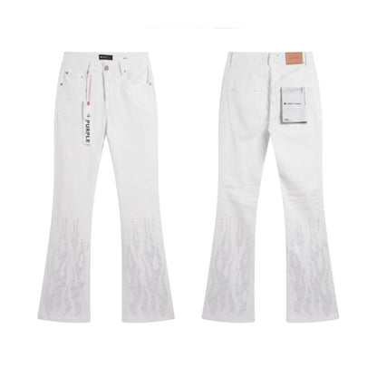 Purple Brand Jeans Flare White Fire