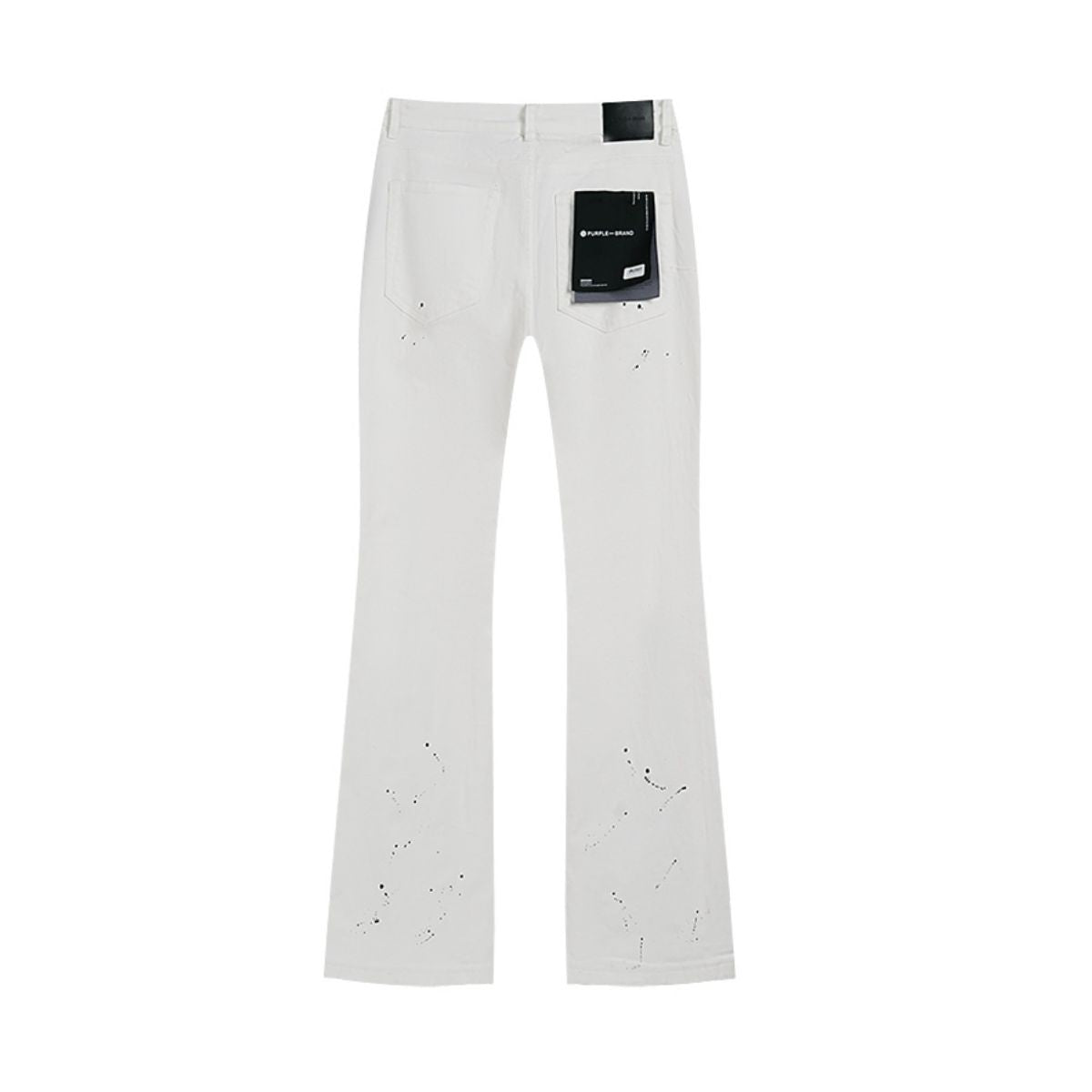Purple Brand Jeans Flare White With Black Splashes